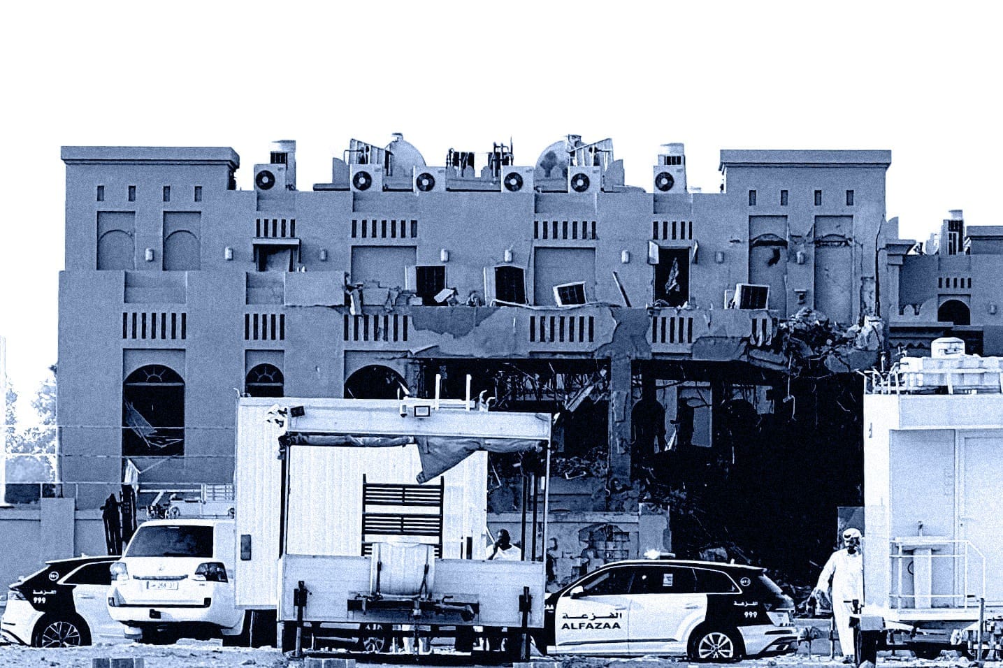 A damaged building, following an Israeli attack on Hamas leaders